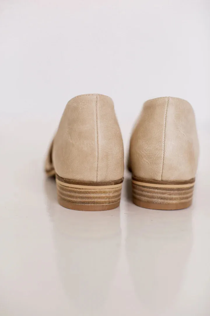 Carter Beige Side Cutout Flats - FINAL SALE