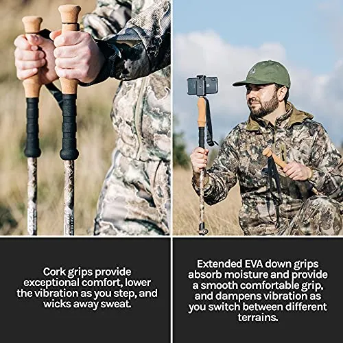 Cascade Mountain Tech Trekking Poles - 2 Piece Carbon Fiber
