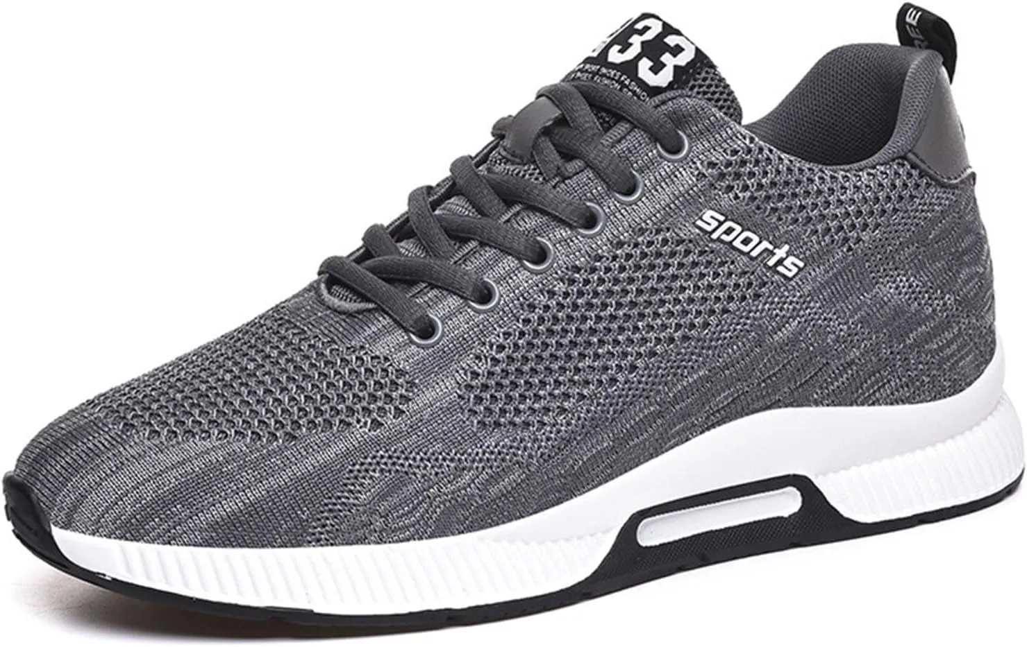Couple Men's Elevator Shoes Men's Casual Mesh Trainers Lightweight Breathable Lace Up Sports Shoes with Hidden Lift Heel for Men Cm Sneaker Storage for Men Size 11