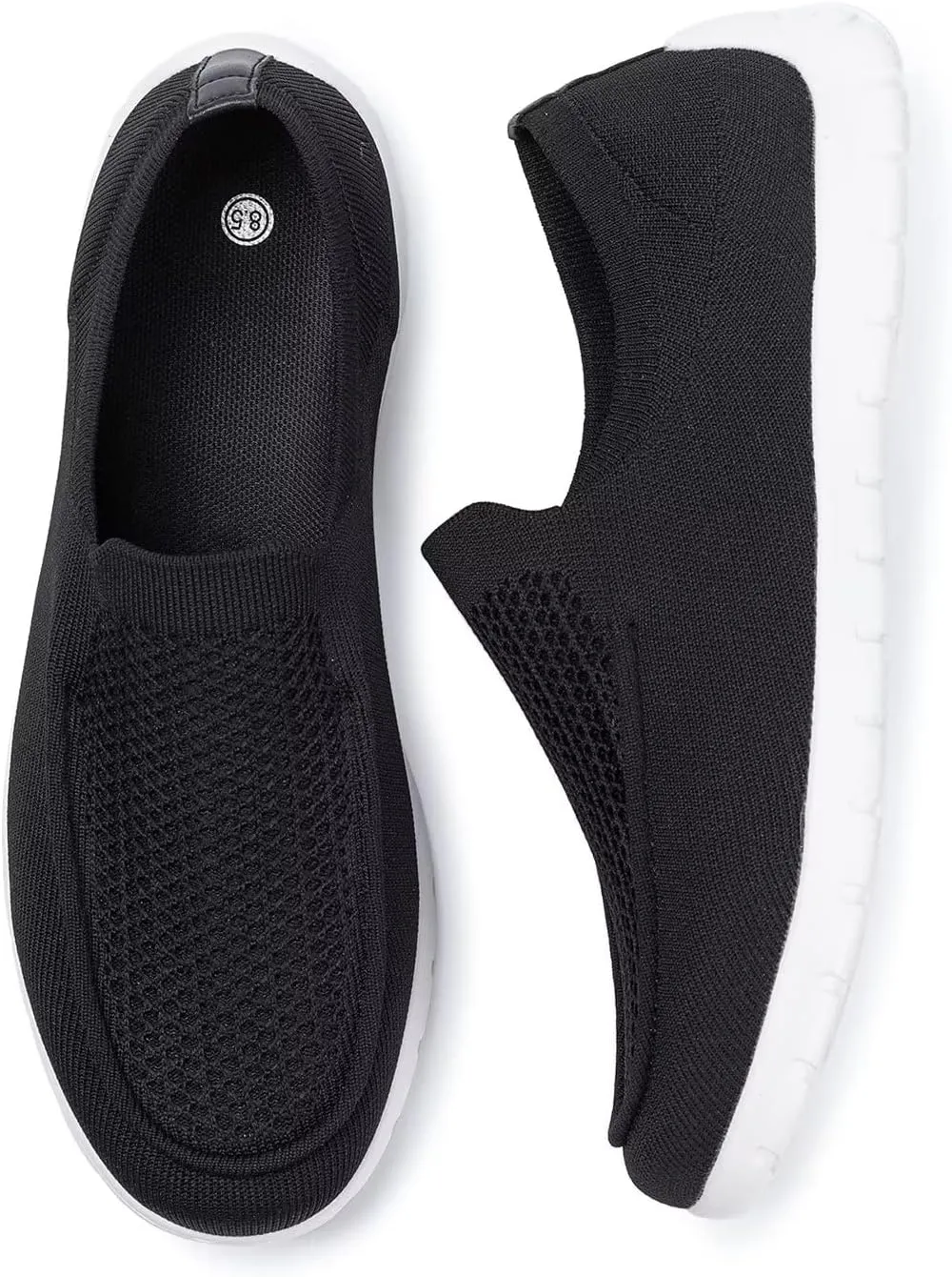 Frank Mully Men's Slip On Walking Shoes Lightweight Casual Knit Loafer Sneakers Comfortable Mesh Work Shoes Athletic Walking Shoes for Men Breathable
