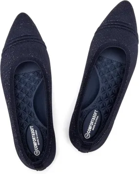 Frank Mully Women's Pointed Toe Flats Slip On Flat Knit Ballet Flats Shoes Women Dressy Comfortable Work Flats Office Shoes