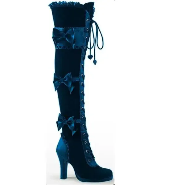 Funki Buys | Boots | Women's Over Knee Ribbon Lace Up Boots