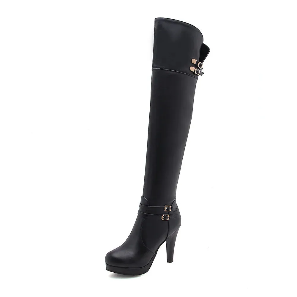 Funki Buys | Boots | Women's Over Knee Ribbon Lace Up Boots