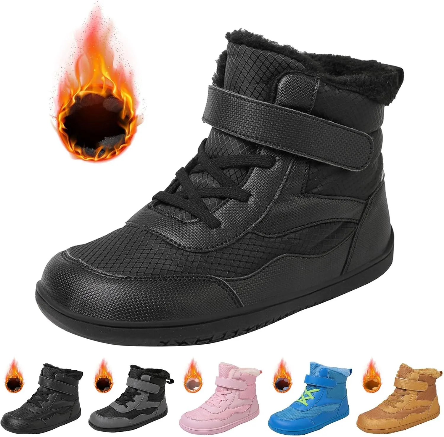Girls Boys Winter Snow Boots - Comfortable Warm Toddler Winter Shoes Waterproof Kids Ankle Booties Outdoor Walking