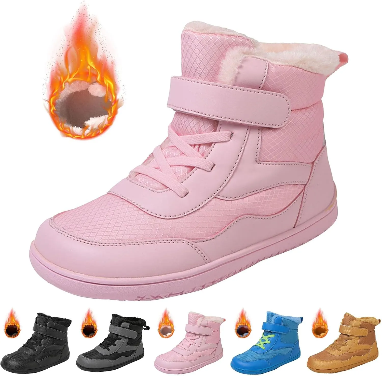 Girls Boys Winter Snow Boots - Comfortable Warm Toddler Winter Shoes Waterproof Kids Ankle Booties Outdoor Walking