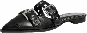 KaroNairy Women's Wide Buckle Ballet Flats, Pointy Toe & Square Toe Mary Jane Flats Slingback Comfortable Ballerina Flats