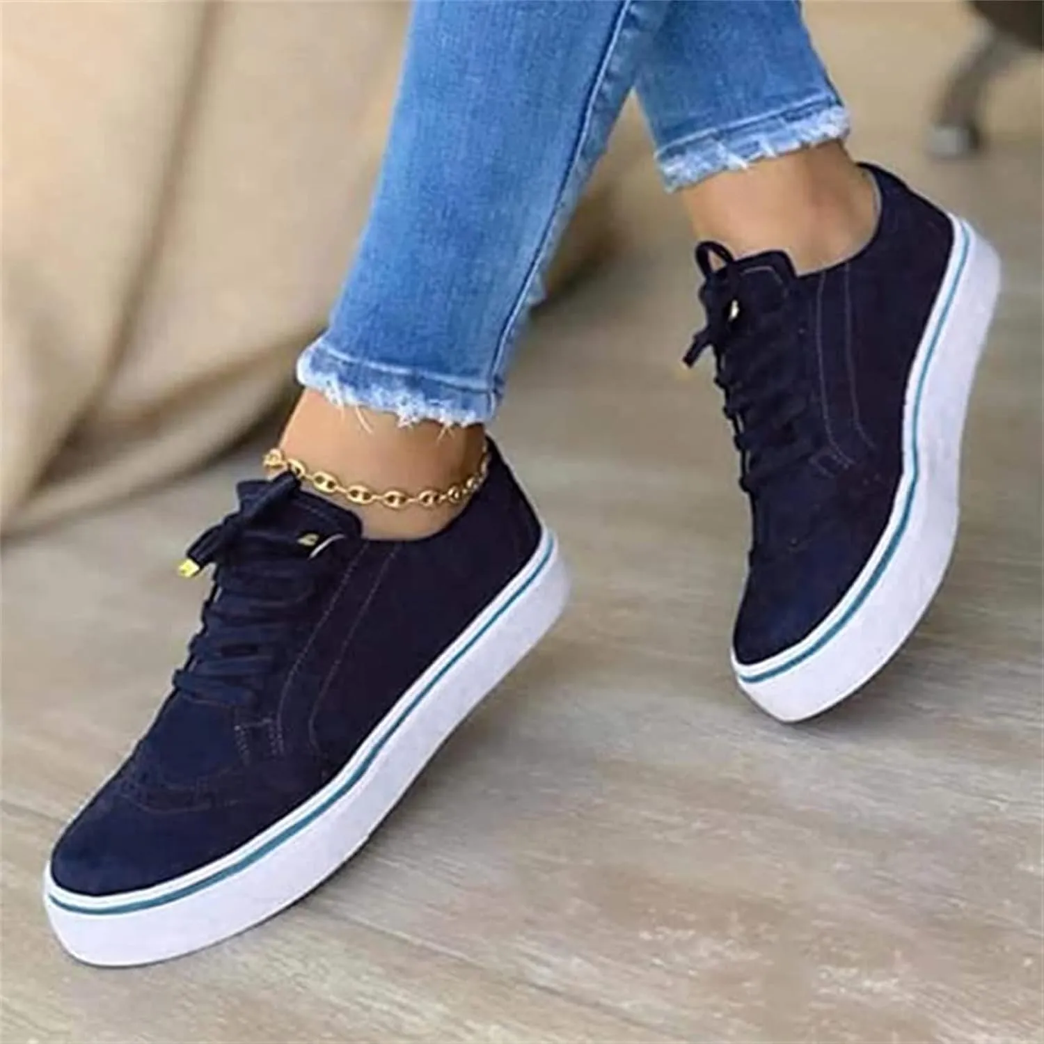 Lausiuoe Shoes For Women Dressy Comfortable Low Top Canvas Shoes Slip On Sneakers Casual Fashion Walking Flat Loafers