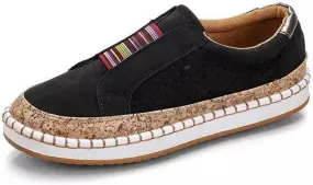 Lausiuoe Shoes For Women Sneakers Trendy Slip On Canvas Loafers Fashion Casual Classic Non-Slip Flat Walking Shoes