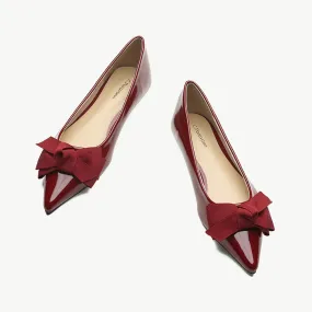 Patent Pointy Bow Flats (Aida) Red