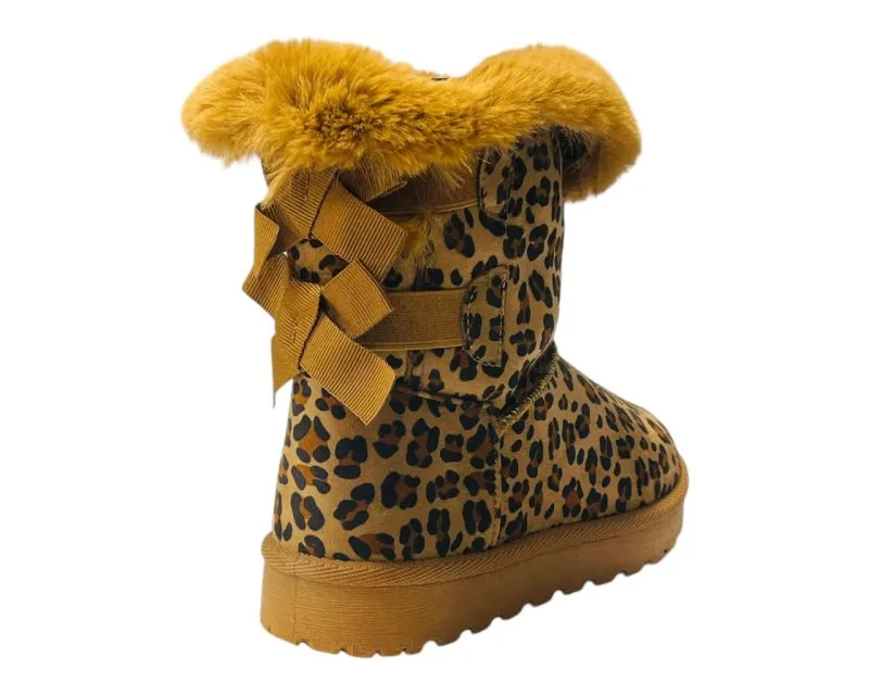 Pull On Faux Fur Lined Ankle Boots