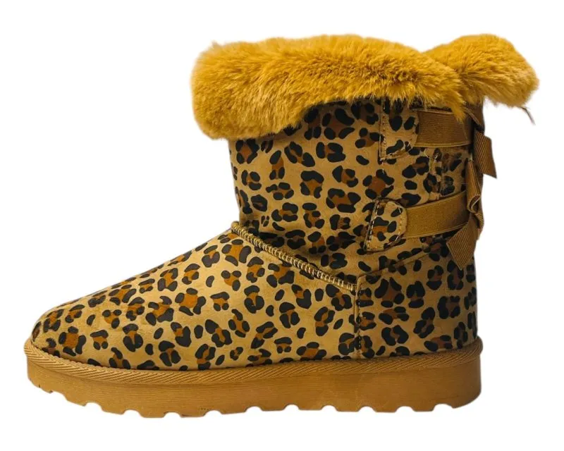 Pull On Faux Fur Lined Ankle Boots