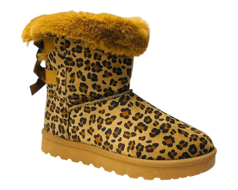 Pull On Faux Fur Lined Ankle Boots