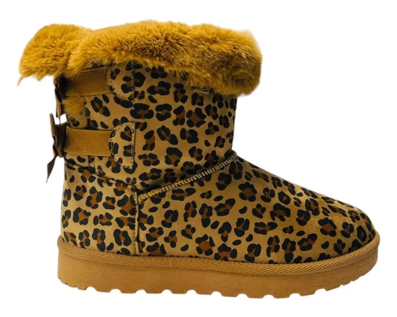 Pull On Faux Fur Lined Ankle Boots