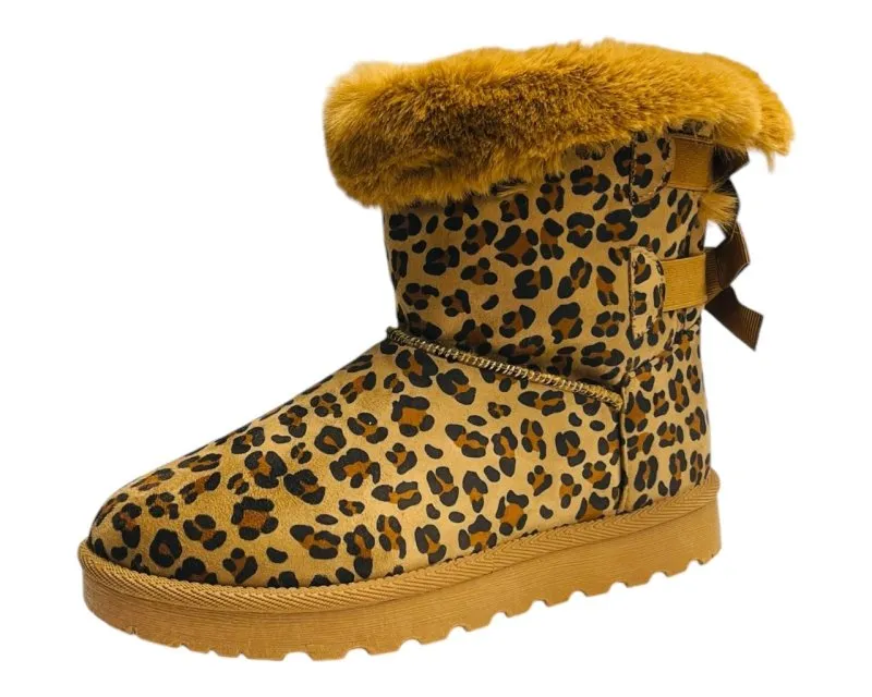 Pull On Faux Fur Lined Ankle Boots