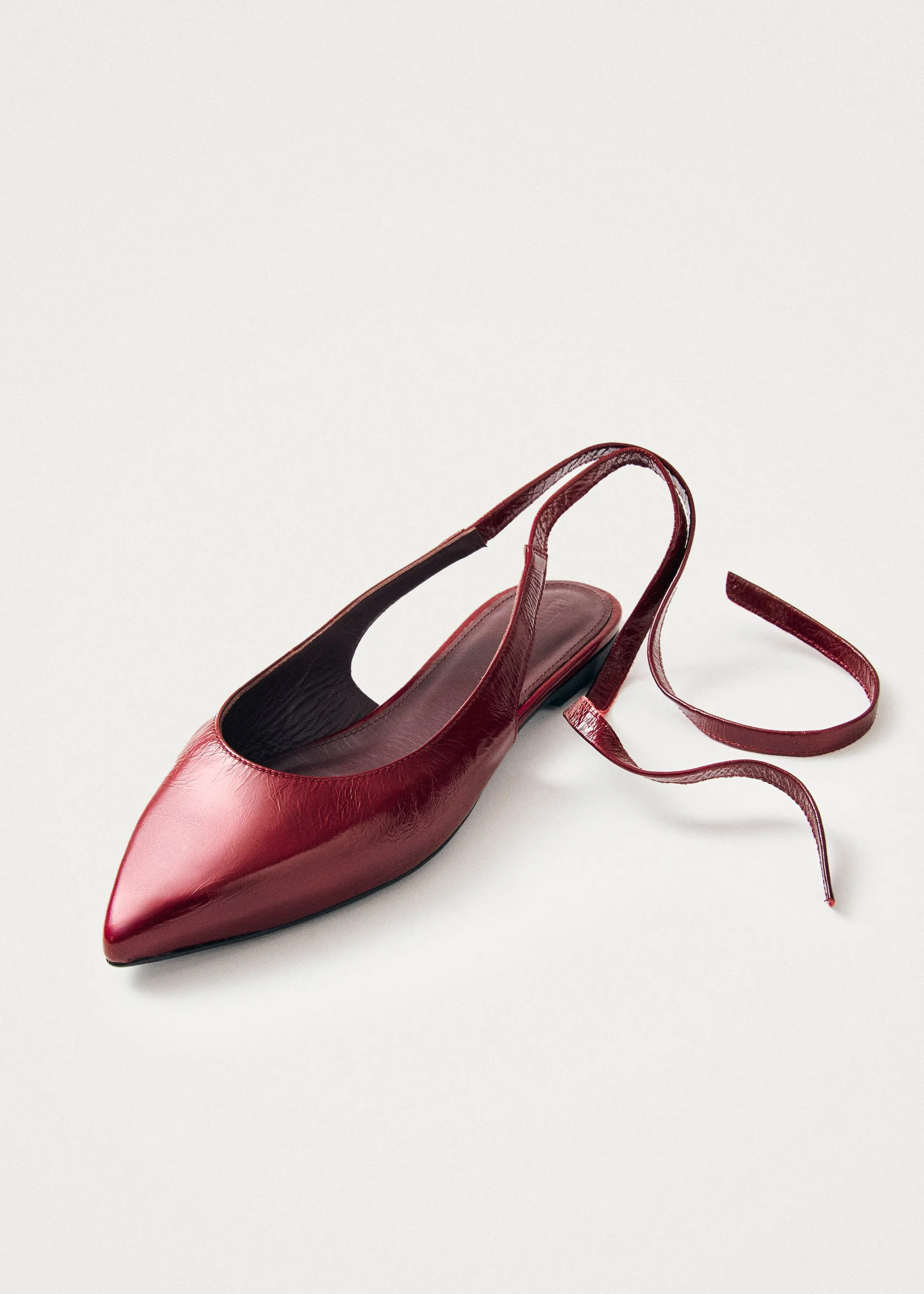 Ribbon Onix Burgundy Leather Ballet Flats