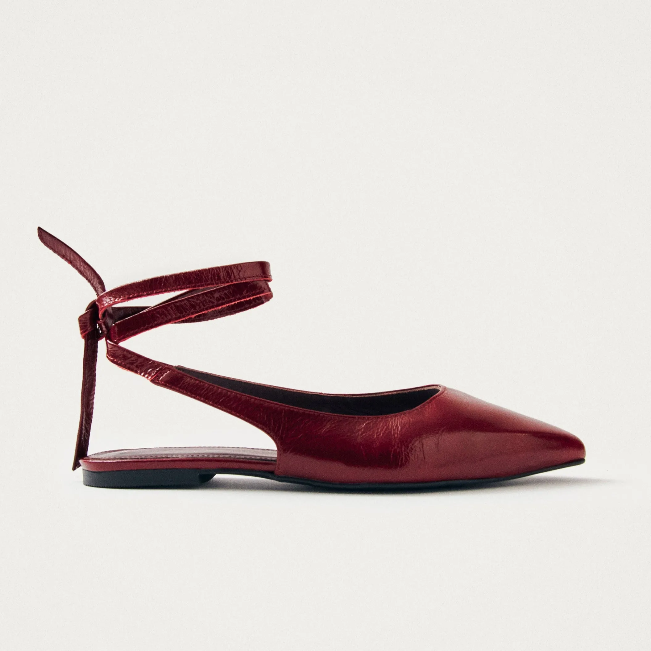 Ribbon Onix Burgundy Leather Ballet Flats