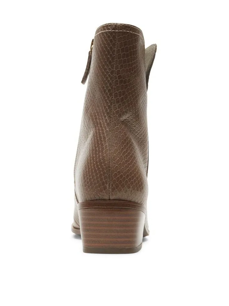 Rockport Women's Geovana Mid Boot Khaki Snake CI1802