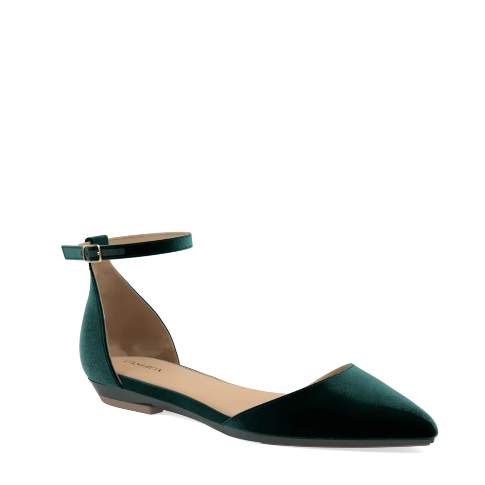 The D'Orsay - Forest Velvet Flat
