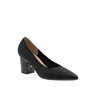The Pump - Coal Knit   Block Heel Kit 3 Coal
