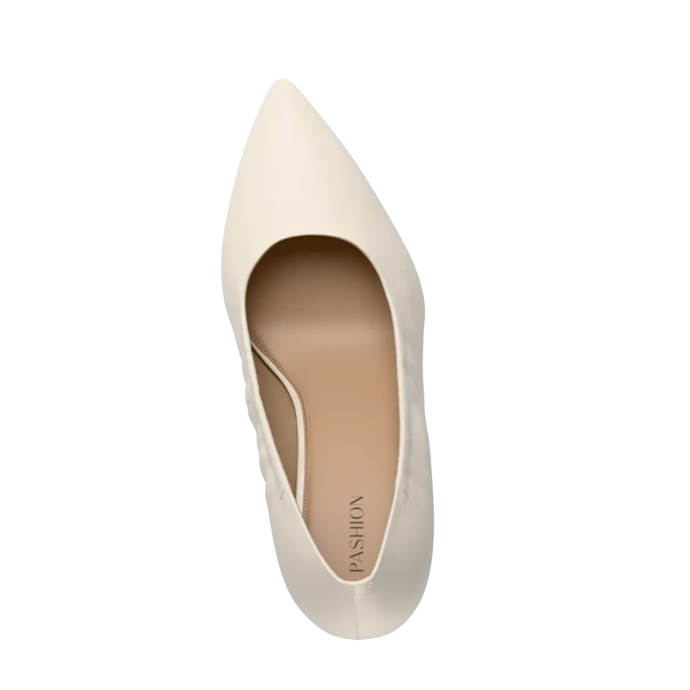 The Pump - Ivory Leather 4 Block
