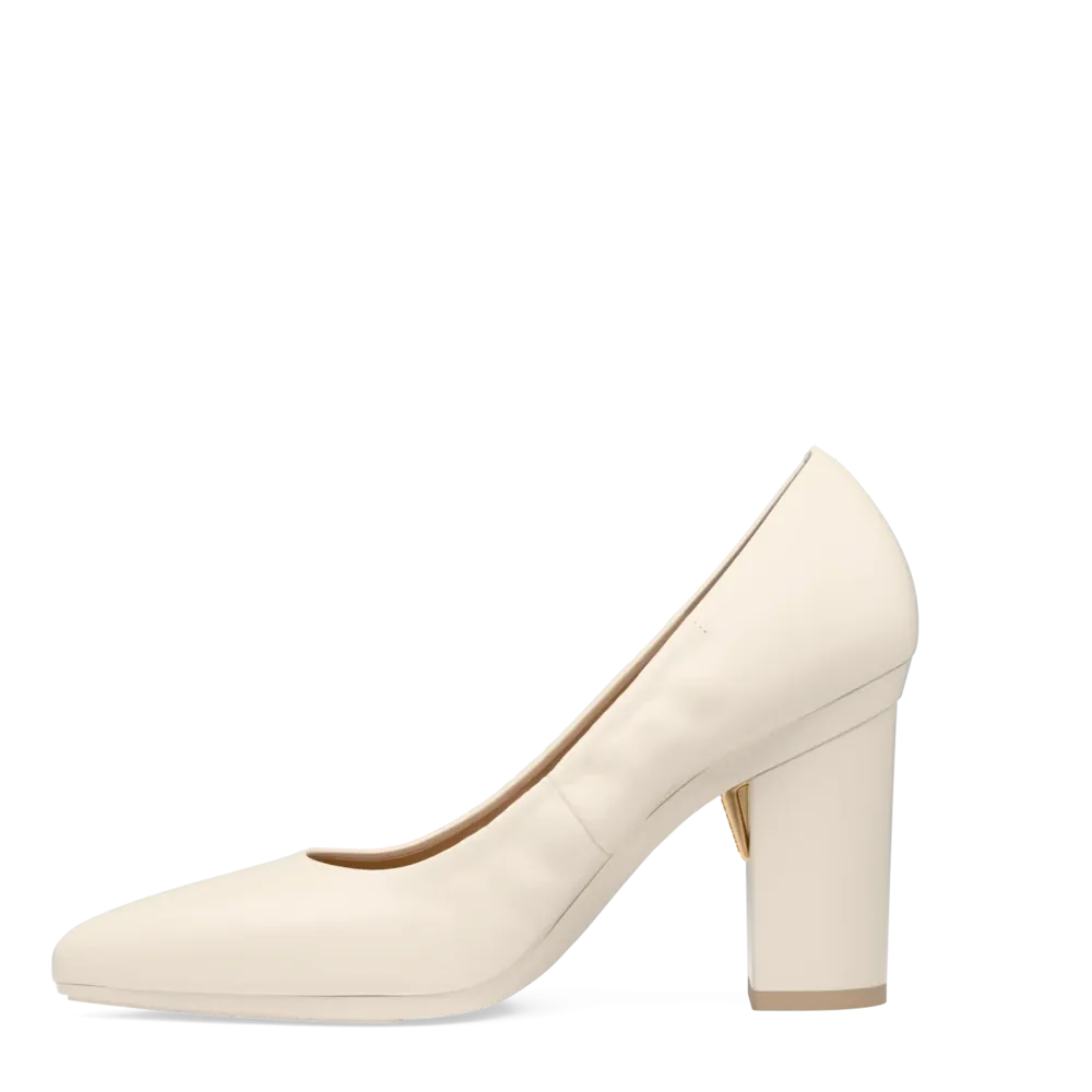 The Pump - Ivory Leather 4 Block