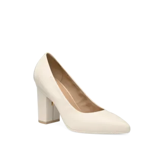 The Pump - Ivory Leather 4 Block