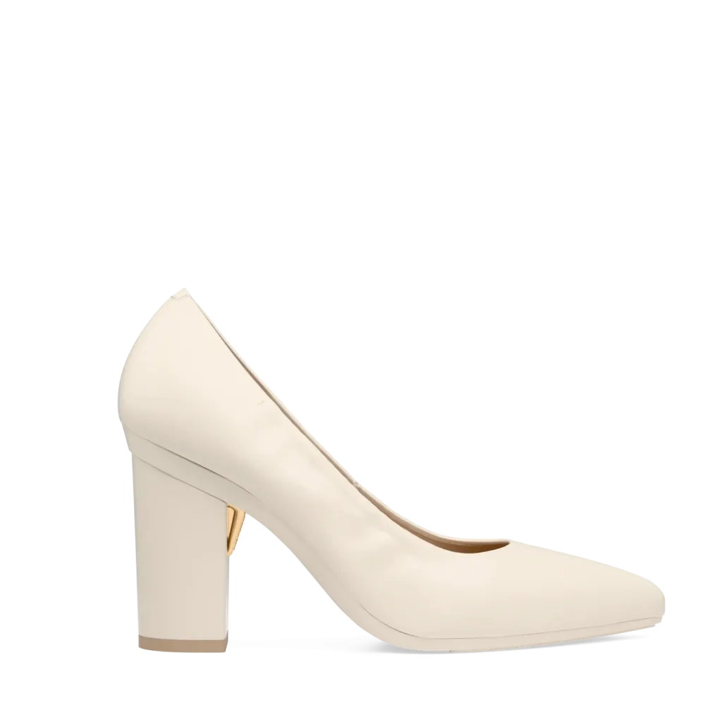 The Pump - Ivory Leather 4 Block
