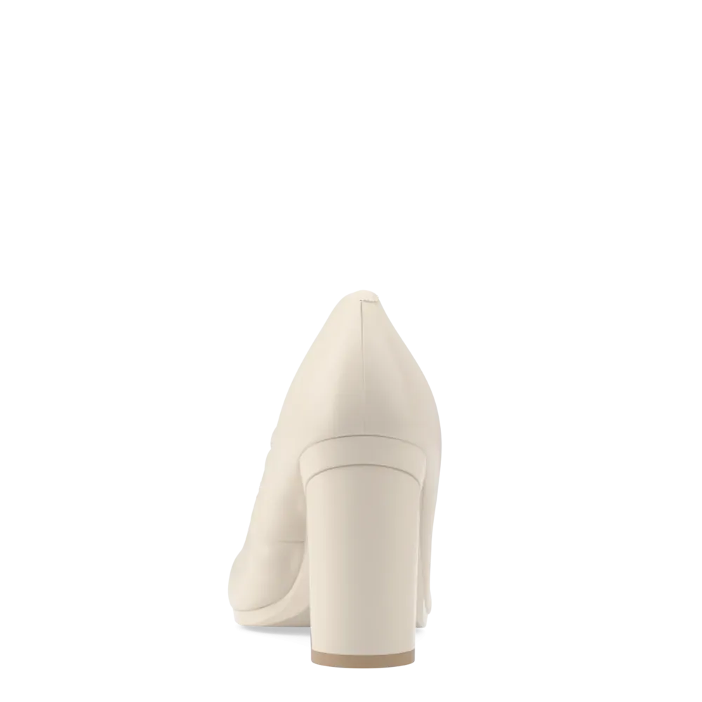 The Pump - Ivory Leather 4 Block