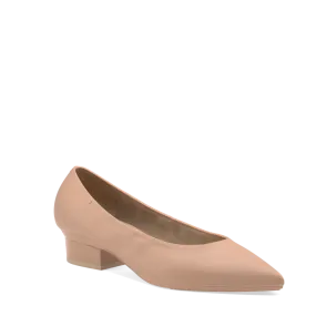 The Pump - Latte Stretch Leather Flat