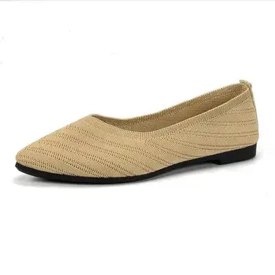 Walk in the Park Mesh Point Toe Solid Color Slip-Ons in Five Colors