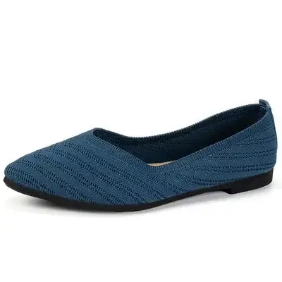 Walk in the Park Mesh Point Toe Solid Color Slip-Ons in Five Colors