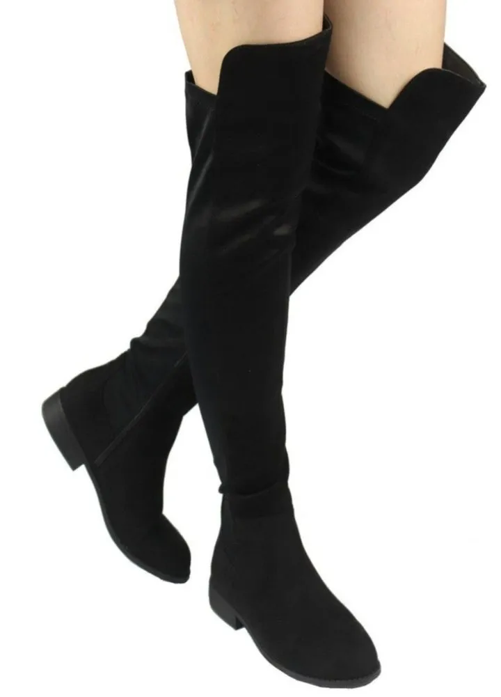 Wild Diva OKSANA-132 Faux Suede Over The Knee High Boots