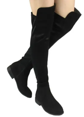 Wild Diva OKSANA-132 Faux Suede Over The Knee High Boots