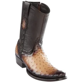 Wild West Boots Mens Ostrich Dubai Toe Short Boots Color Faded Oryx