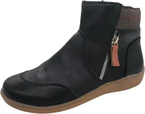Winter Waterproof Boots for Women Waterproof Fur Lining Booties Slip on Warm Width Wide Boot Anti Slip Winter Shoes