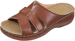 Women Arch Support Slides Orthotic Walking Sandals Orthopedic Sandals Comfortable Open Toe Crisscross Straps Slip on Sandals for Women