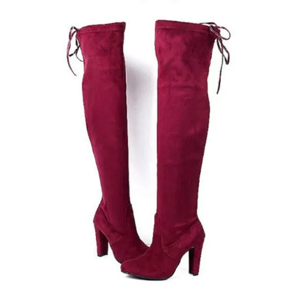 Women'S High Heel Pointed Toe Over The Knee Boots 09849380C