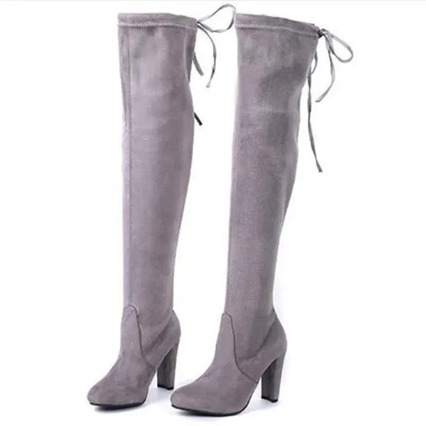 Women'S High Heel Pointed Toe Over The Knee Boots 09849380C