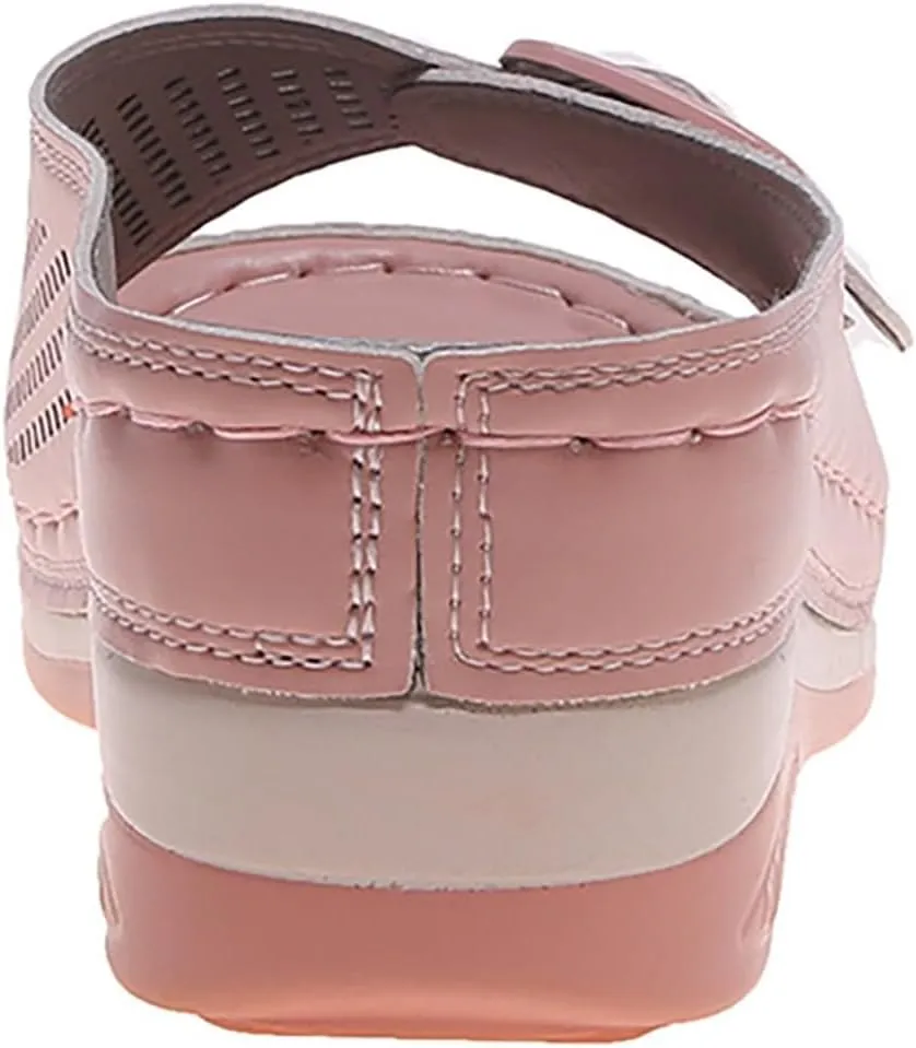 Womens Wedge Slippers Comfortable Open Toe Slip On Sandals Breathable Hollow Out Yoga Mat Slippers for Home Casual Beach Outdoor Sandals Wedges Sandal Shoes