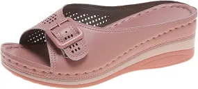 Womens Wedge Slippers Comfortable Open Toe Slip On Sandals Breathable Hollow Out Yoga Mat Slippers for Home Casual Beach Outdoor Sandals Wedges Sandal Shoes