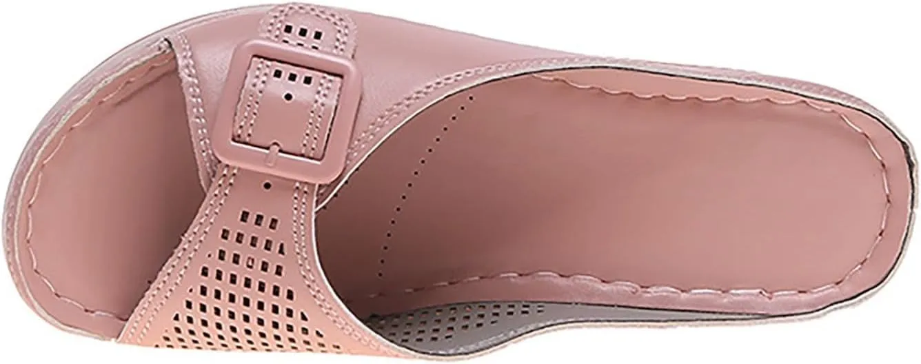 Womens Wedge Slippers Comfortable Open Toe Slip On Sandals Breathable Hollow Out Yoga Mat Slippers for Home Casual Beach Outdoor Sandals Wedges Sandal Shoes