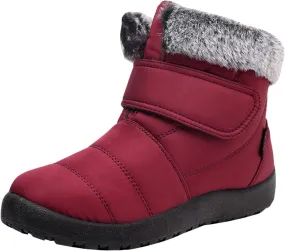 Womens Winter Boots Fur Lined Booties Winter Ankle Boots Waterproof Outdoor Anti-Slip Comfortable Short Boot