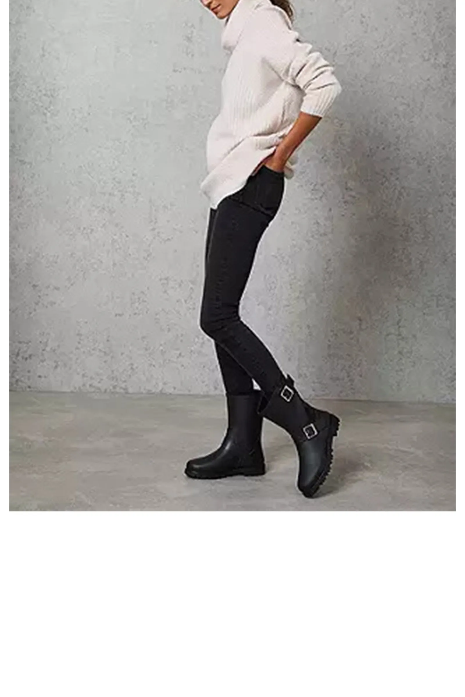Wynter Short Wellington Boots, Black