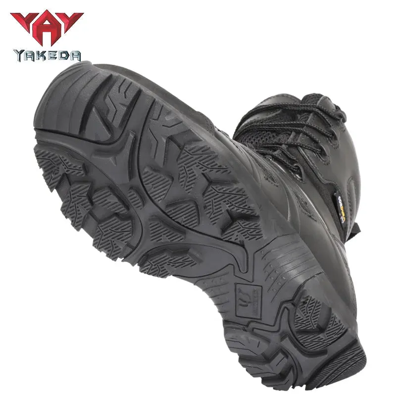 Yakeda Outdoor Hiking Boots Side Zipper shoes Combat Military Leather army tactical Boots for Women men