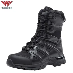 Yakeda Outdoor Hiking Boots Side Zipper shoes Combat Military Leather army tactical Boots for Women men