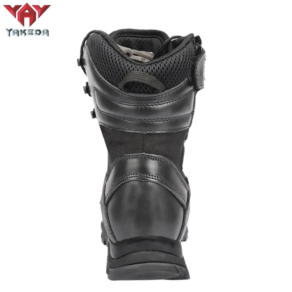 Yakeda Outdoor Hiking Boots Side Zipper shoes Combat Military Leather army tactical Boots for Women men